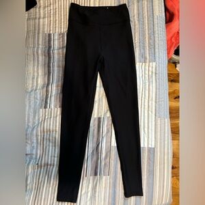 black high waisted ribbed leggings